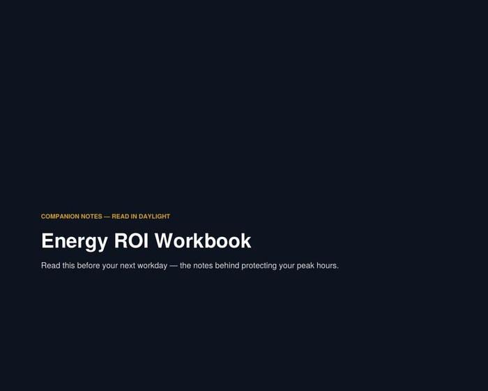 Cover preview of the Energy ROI Companion Guide