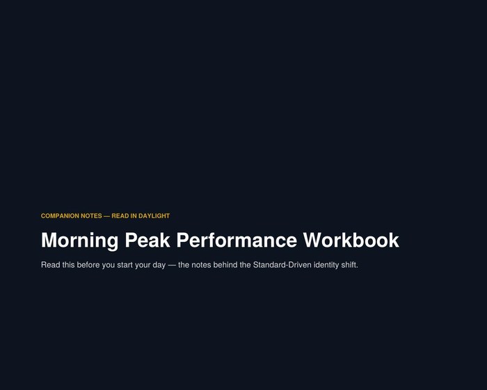Cover preview of the Morning Peak Performance Companion Guide
