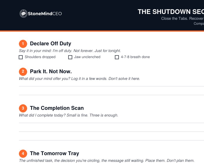 Cover preview of The Shutdown Sequence Companion Worksheet
