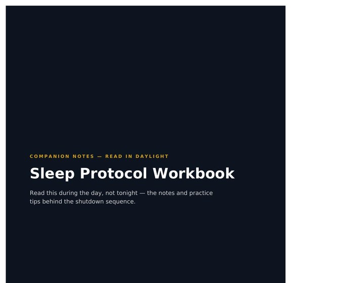 Cover preview of the Sleep Protocol Companion Guide
